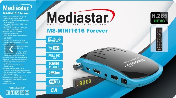 گیرنده دیجیتال مینی مدیااستار فوراور H.265 با ۱۵ ماه اکانت مشخصات